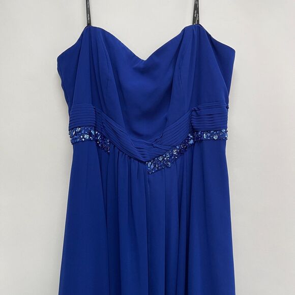 City Chic Women's Dress Size L 20 Blue Strapless Spaghetti Straps NWOT - Picture 2 of 11
